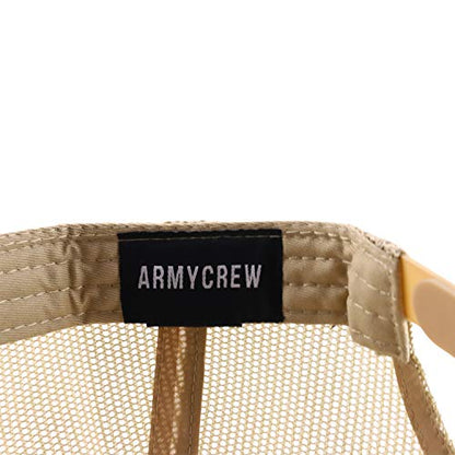 Armycrew Oversize XXL Low Profile Two Tone Mesh Back Trucker Baseball Cap - color: Navy Khaki
