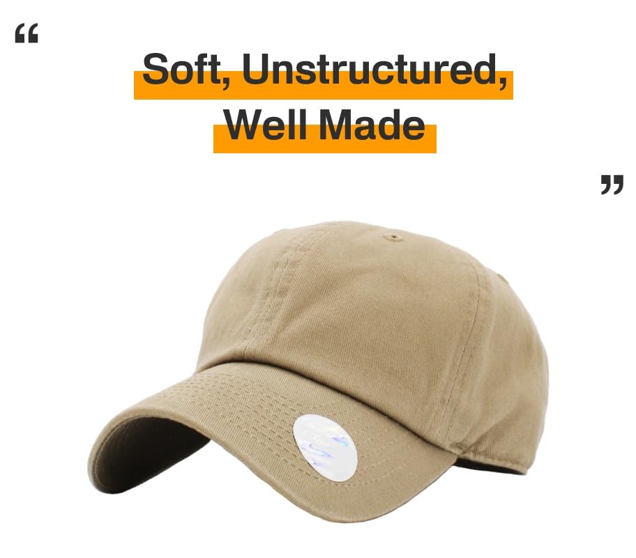 KBETHOS® Classic Washed Cotton Baseball Cap - color: Khaki