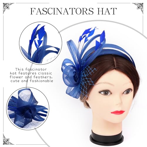 Fascinators Hats for Women, Fascinator Headband Tea Party Hat - color: Blue