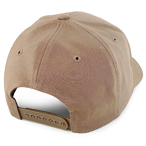 Trendy Apparel Shop Structured High Profile 6 Panel Curved Bill Snapback Baseball Cap - color: Khaki