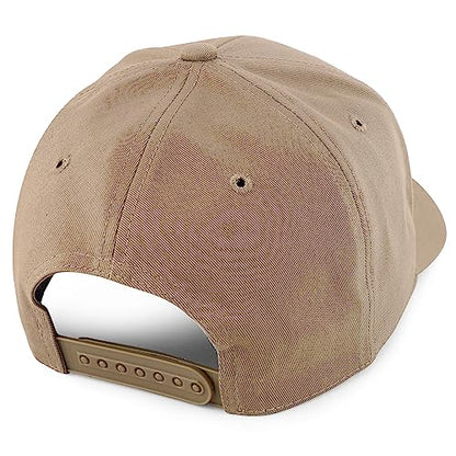 Trendy Apparel Shop Capybara Embroidered Patch Structured 6 Panel Snapback Baseball Cap - color: Khaki