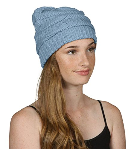 Gravity Threads Knit Soft Stretch Beanie Cap - color: Denim