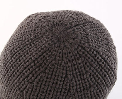 Home Prefer Men's Winter Hat Thick Knit Beanie Cap with Visor Newsboy Beanie Hat - color: Gray
