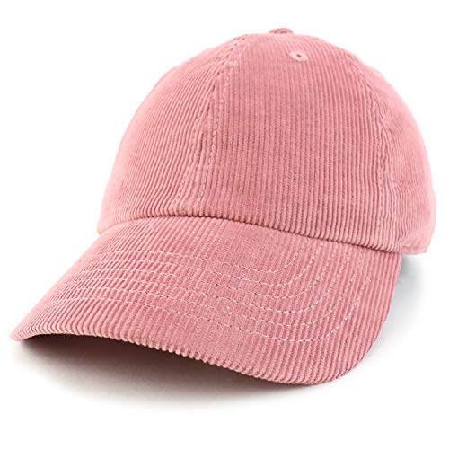 Trendy Apparel Shop Cotton Corduroy Unstructured Baseball Cap Dad Hat - color: Pink