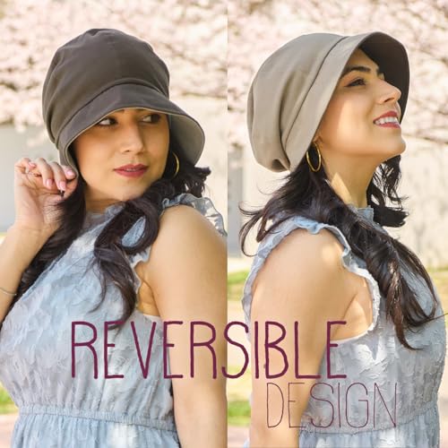 CHARM Reversible Organic Cotton Sun Hat - color: Brown & Beige Gray