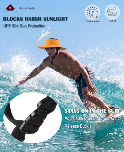 Home Prefer Surf Bucket Hat with Chin Straps Snorkel Hole for Men Women - color: Orange