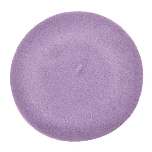 ZLYC Wool French Beret Hat Solid Color Classic Artist Cap for Women - color: Lavender