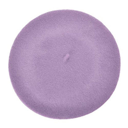 ZLYC Wool French Beret Hat Solid Color Classic Artist Cap for Women - color: Lavender