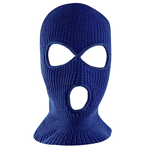 Super Z Outlet Knit Sew Acrylic Outdoor Full Face Cover Thermal Ski Mask One Size Fits Most - color: Navy Blue