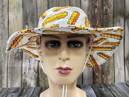 Funny Sun Hat for Men Women Wide Brim Bucket Hat Hiking Boonie Hat Summer Beach Fishing Caps - color: French Fries