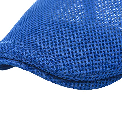 VOBOOM Men Mesh Newsboy Flat Cap Ivy Cabbie Newsboy Cap - color: Royal Blue