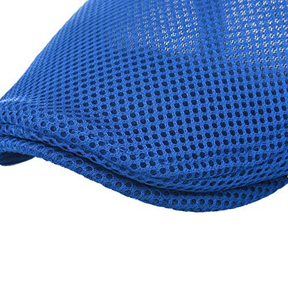 VOBOOM Men Mesh Newsboy Flat Cap Ivy Cabbie Newsboy Cap - color: Royal Blue