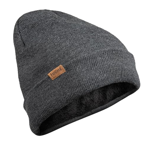 Beanie for Men Winter Thermal Cuffed Knit Hat Warm Gifts Womens Beanies - color: Dark Gray
