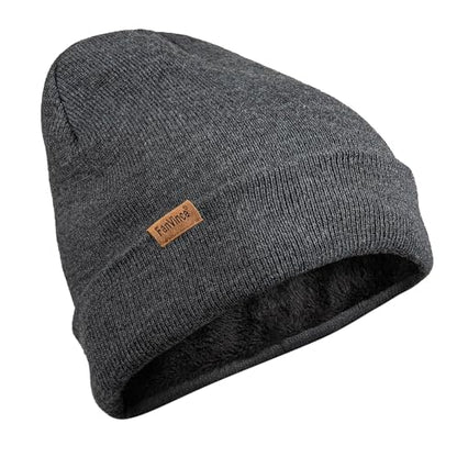 Beanie for Men Winter Thermal Cuffed Knit Hat Warm Gifts Womens Beanies - color: Dark Gray