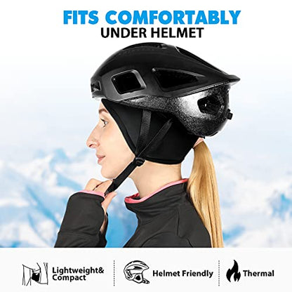 Hikenture Womens Skull Cap Helmet Liner with Ponytail Hole - color: Black
