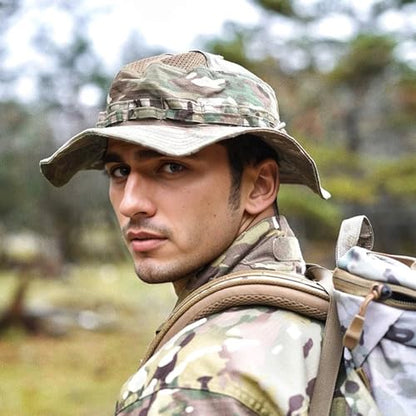 Sun Hat Breathable Boonie Hats for Men Women Fishing Safari Bucket Hat Cap Hunting Outdoor Hiking Camping - color: Camo Black