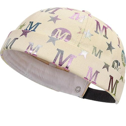 Dome Brimless Hats for Women Men Sailor Docker Beanie Cap Rolled Cuff Visorless Caps