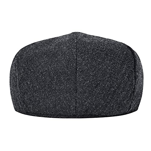 STARANCE Men Wool Blend Newsboy Cap Flat Hat - color: Dark Gray, size: 7 1/4