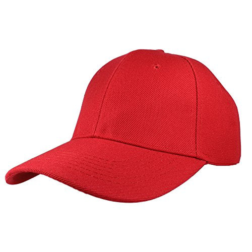 Gelante Plain Baseball Cap Adjustable Back Strap 3 PC - color: Red