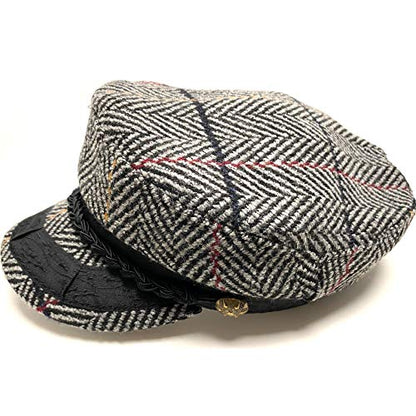 EPOCH Men's Greek Fisherman Sailor Fiddler Winter Wool Driver Hat Flat Cap - color: Cd5034gray, size: Small-Medium