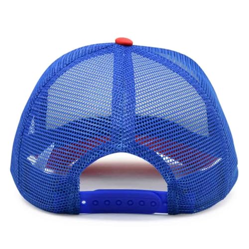 DALIX Two Tone Trucker Hat Summer Mesh Cap with Adjustable Snapback Strap - color: Red-white-blue, size: One Size