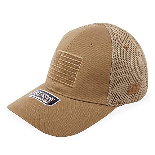 HIGHLAND TACTICAL - American Flag Soft Mesh Hat - color: Desert, size: Large-X-Large