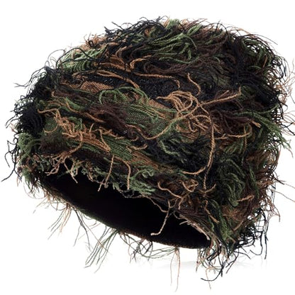 Chuarry Distressed Knitted Beanie Fuzzy Winter Hat - color: Assorted Green Black Brown