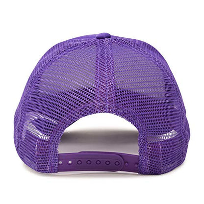 DALIX Solid Blank Trucker Hats Caps 2 Pack - color: Purple
