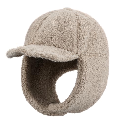 Clakllie Snow Trapper Trooper Hat with Ear Flap for Skiing Women's Ushanka Warm Winter Hat - color: Cdus-ddkp02-brown