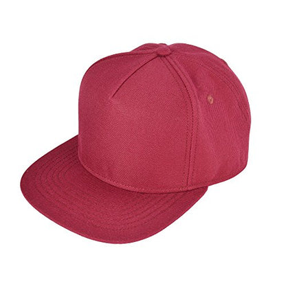DALIX Premium Wool Blend Hat Flat Bill Cap Snapback Black Dark Gray Maroon Light - color: Maroon
