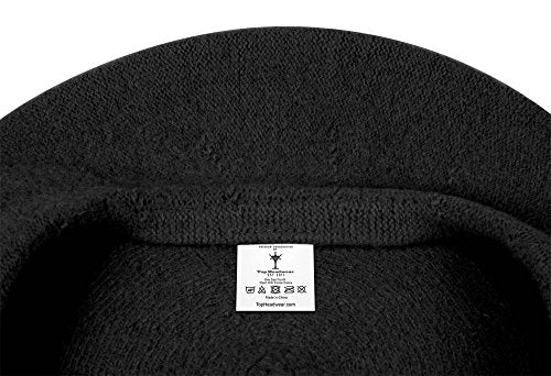 TOP HEADWEAR Wool Blend French Bohemian Beret - color: Black