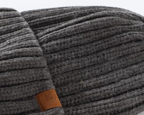 Home Prefer Mens Winter Hat Wool Fleece Lined Knit Beanie Hat Warm Stocking Caps - color: Heather Grey
