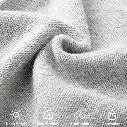 Knit Slouchy Beanie Hats for Women Cashmere Ski Cap Knitted Wool Soft Warm Winter Hat - color: A07-soft Grey