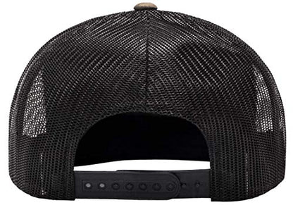 Yupoong 5-Panel YP Classic Trucker Cap | High Profile Flat Visor Snapback - color: Multicam Green