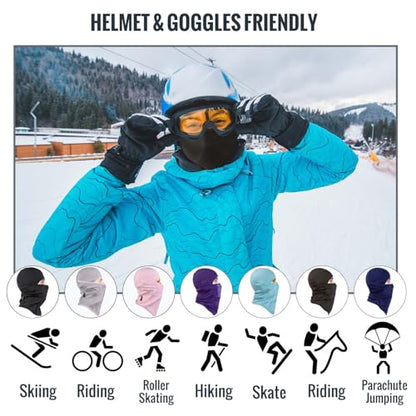 Ski Mask,Balaclava Mask,Wind Water Resistant for Cold Weather - color: Black