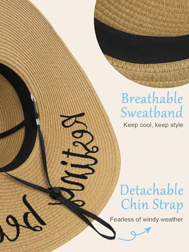 Sun Beach Straw Hats for Women, Summer Wide Brim Hat - color: Khaki(resting Beach Face), size: Large