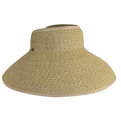 Scala Women's Packable Paper Braid Visor - color: Toast