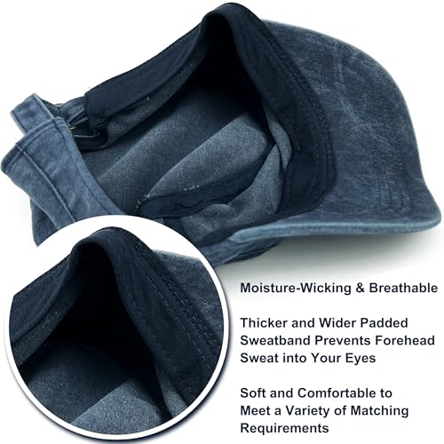 Washed Cotton Military Hat Cadet Cap Army Flat Top Basic Everyday - color: Navy, size: X-Small-Small