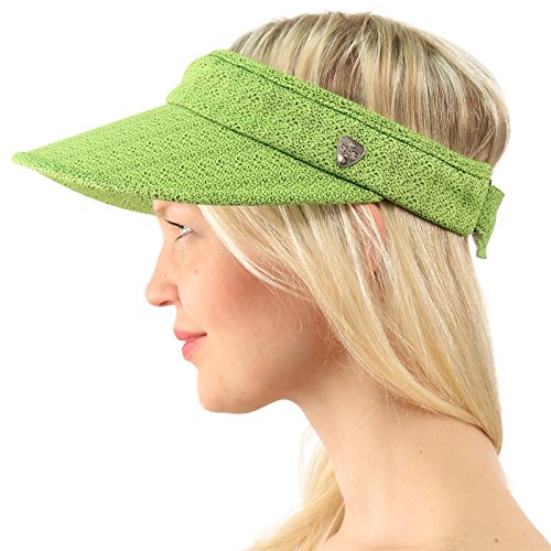 UPF UV Sun Protection Wide Brim 100% Cotton Beach Pool Visor Golf Cap Hat Lime