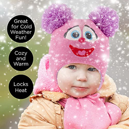 Sesame Street Girls' Winter Hat and Mittens Set, Abby Cadabby Beanie for Ages 2-4 - color: Light Pink