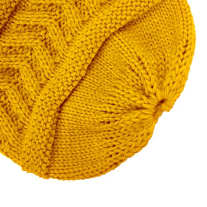 Rosoz 2 Pack Ponytail Beanie for Women,Winter Warm Beanie Tail Soft Stretch Cable Knit Messy High Bun Hat - color: 1pack-yellow