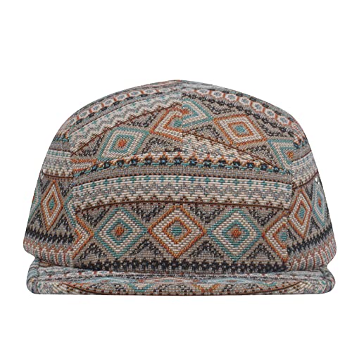 5 Panel Camper Hat | Multi-Color Unique Designs | Caps for Men & Women | Large or X-Large - color: Jacquard Gray Multi, size: 7 1/4-7 3/8