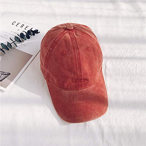 HH HOFNEN Baseball Cap Washed Cotton Unstructured Vintage Hat for Men Women - color: #1 Orange