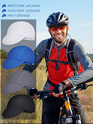 SATINIOR 4 Pieces Cycling Caps for Men Breathable - color: White, Grey, Black, Blue
