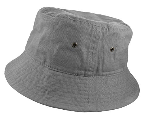 Gelante Solid Color 100% Cotton Bucket Hat for Women and Men Packable Travel Summer Beach Hat - color: Gray, size: Large-X-Large