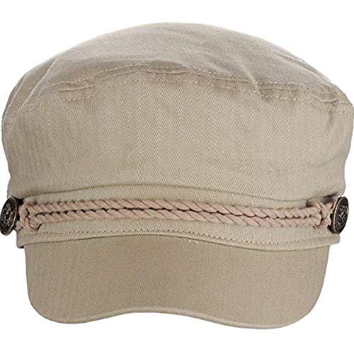 EPOCH Men's Summer Cotton Greek Fisherman Sailor Fiddler Driver Hat Flat Cap - color: A Stone