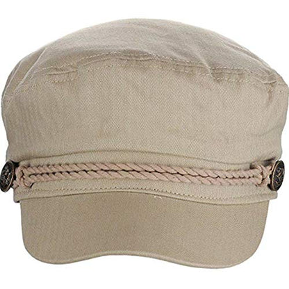 EPOCH Men's Summer Cotton Greek Fisherman Sailor Fiddler Driver Hat Flat Cap - color: A Stone
