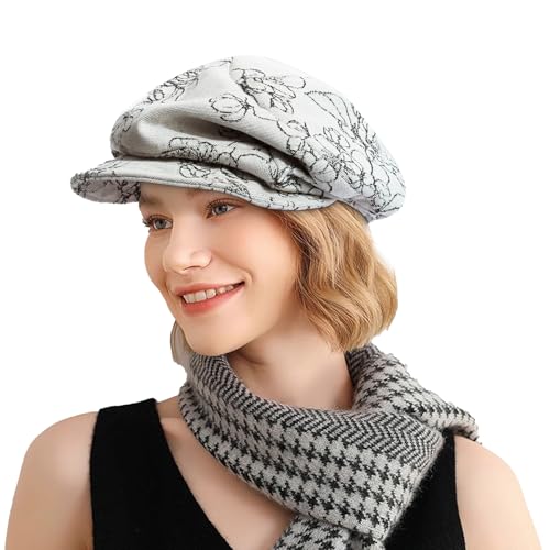 Womens Newsboy Hats Vintage Cabbie Hat Beret Paperboy Floral Painter Cap