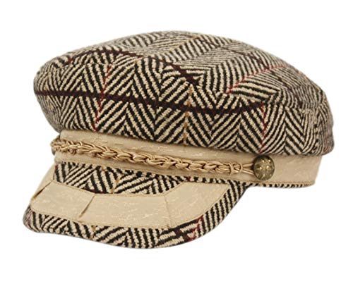 EPOCH Men's Greek Fisherman Sailor Fiddler Winter Wool Driver Hat Flat Cap - color: Cd5034brown, size: Large-X-Large