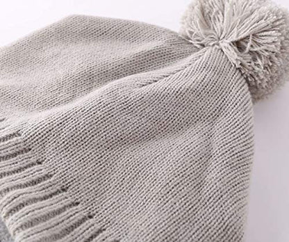 Home Prefer Toddler Boys Girls Hats Earflaps Fleece Knit Beanie Kids Winter Hat - color: Light Gray, size: 2-5T